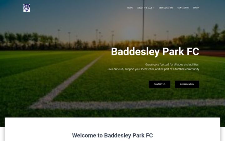 Screenshot of baddesleyparkfc.co.uk