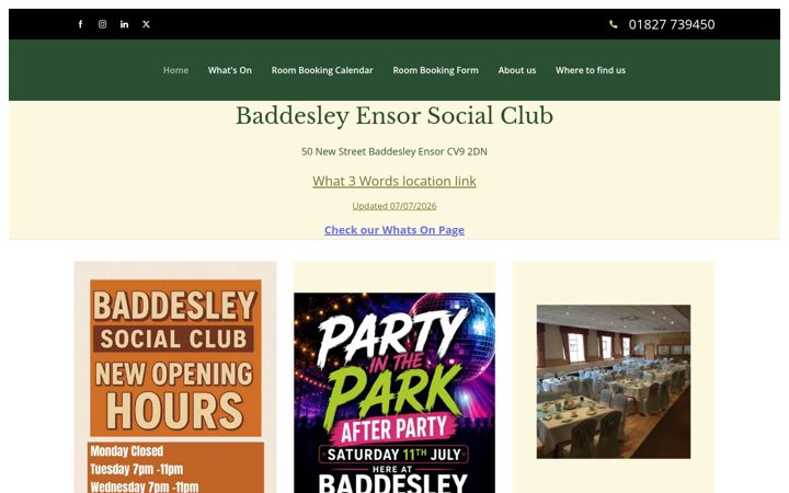 Screenshot von baddesleysocial.co.uk