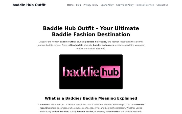 Screenshot of baddiehuboutfit.blog