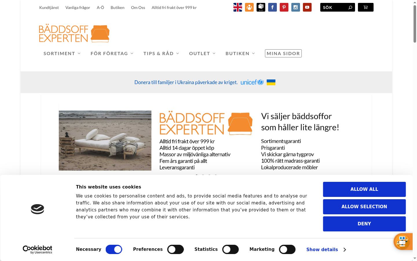 Snímek obrazovky baneru souhlasu zobrazeného před jakoukoli interakcí