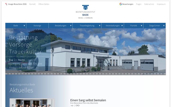 Screenshot of bade-bestattungen.de