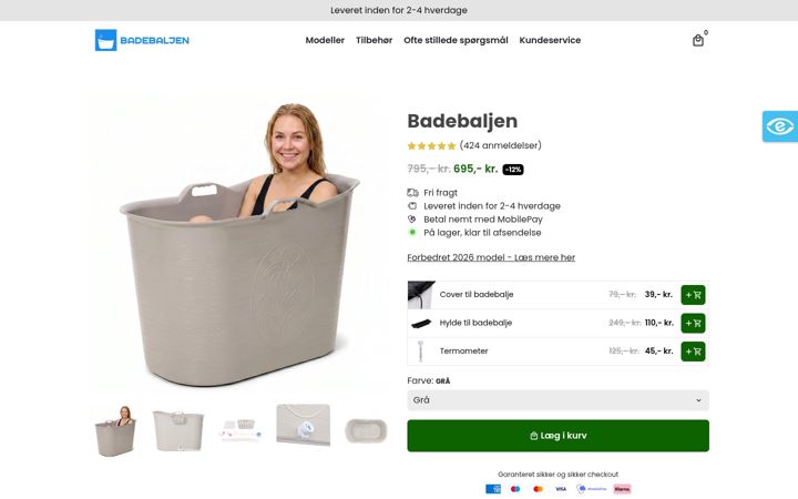 Screenshot of badebaljen.dk