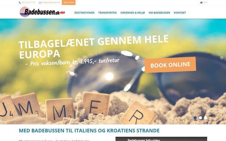 Screenshot of badebussen.dk