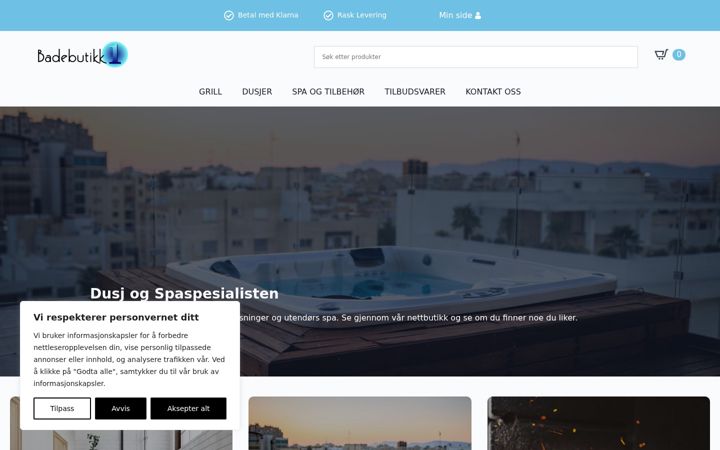 Screenshot of badebutikk1.no