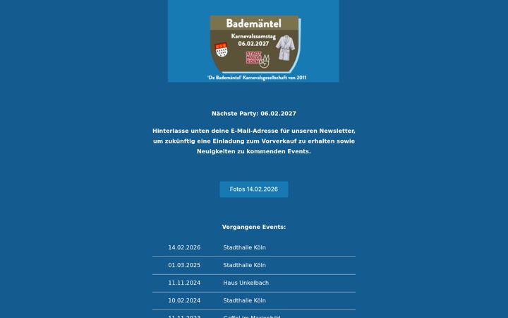 Screenshot of bademaentel.party