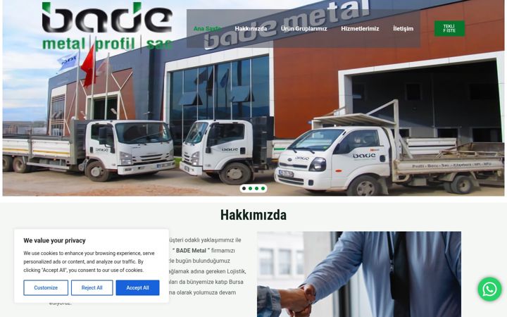 Screenshot of bademetal.com