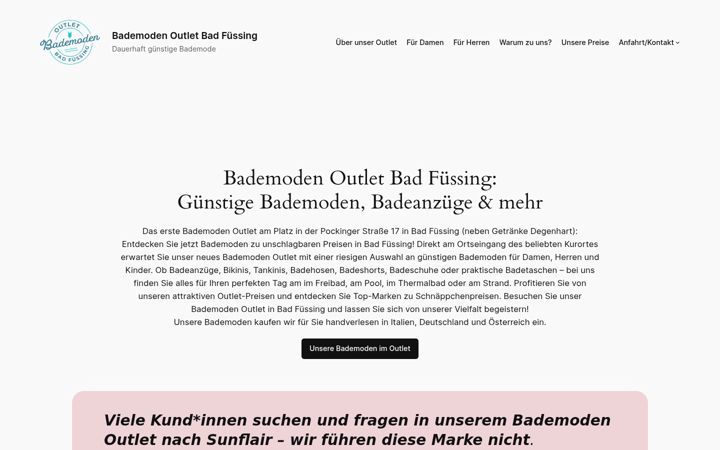 Screenshot of bademodenoutlet.de