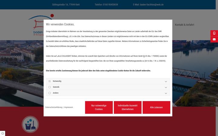 Screenshot of baden-facilities.de