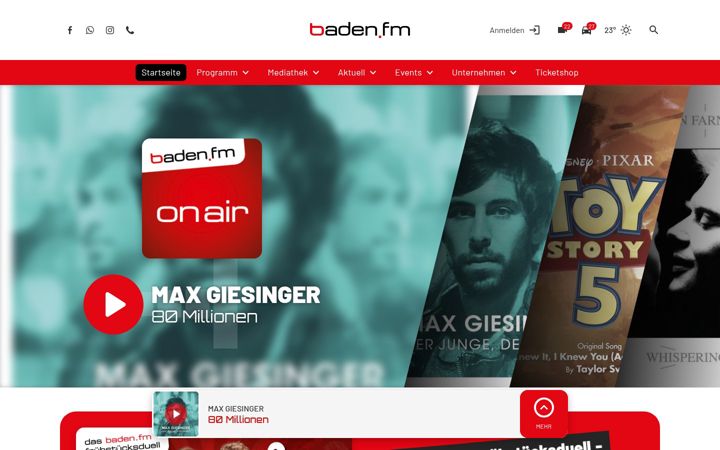 Captura de pantalla de baden.fm