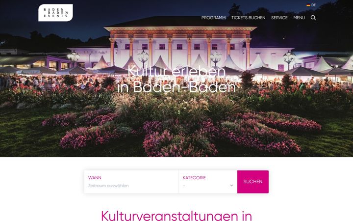Screenshot of badenbadenevents.de