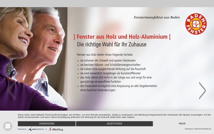 Screenshot of badenfenster.de