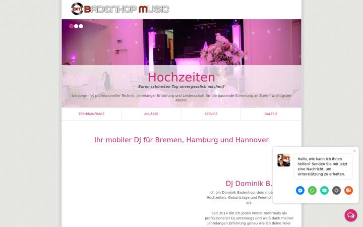 Ekrano kopija badenhopmusic.de