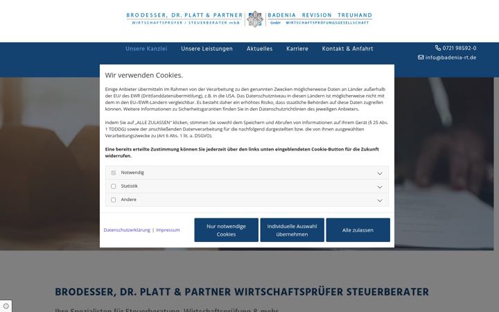 Screenshot of badenia-rt.de