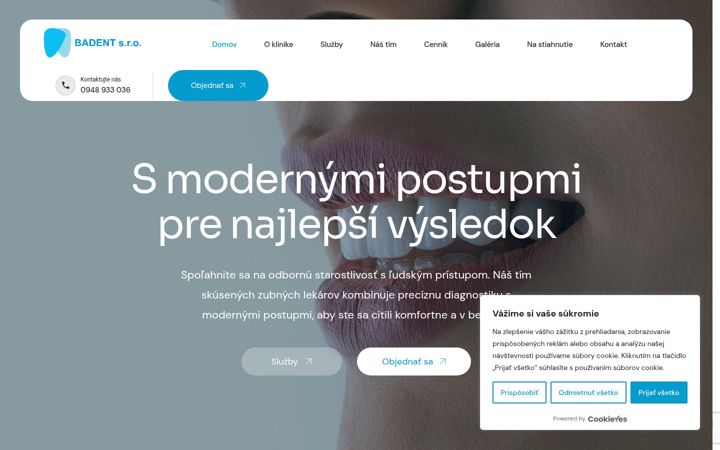 Snímek obrazovky badent.sk