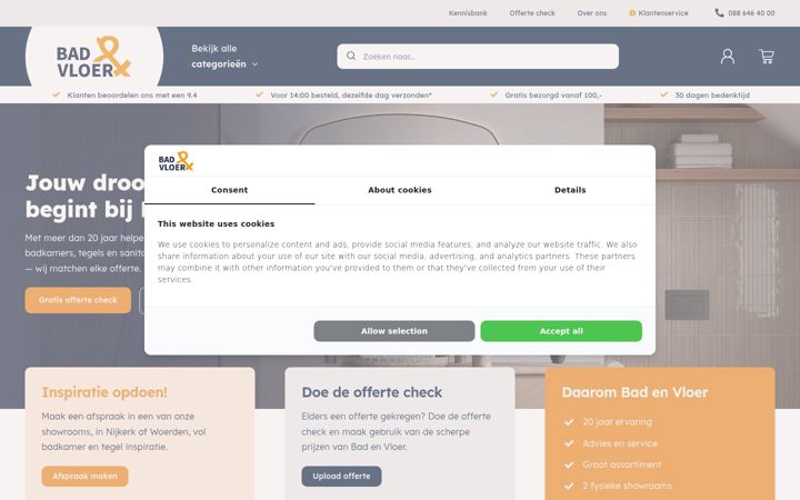 Screenshot of badenvloer.nl