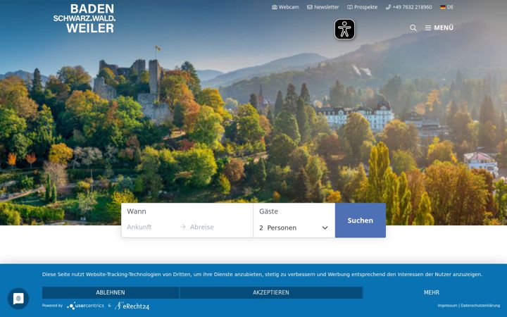 Capture d'écran de badenweiler-tourismus.de