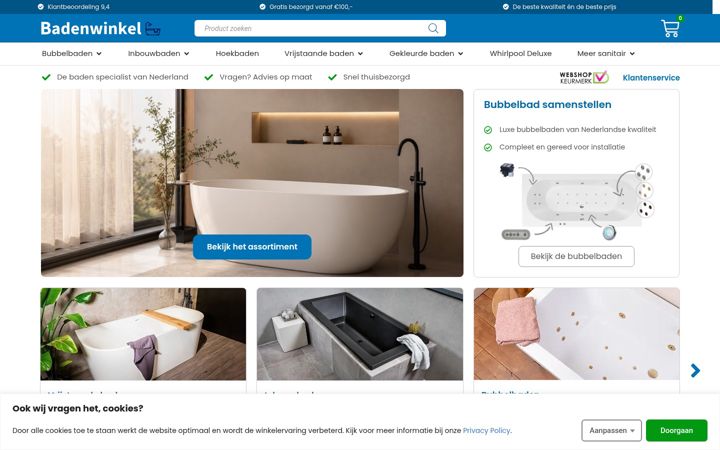 Screenshot stránky badenwinkel.nl
