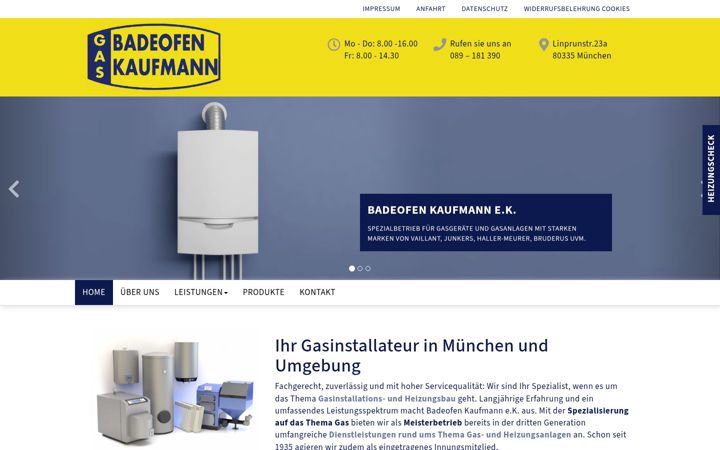 Screenshot of badeofen-kaufmann.de