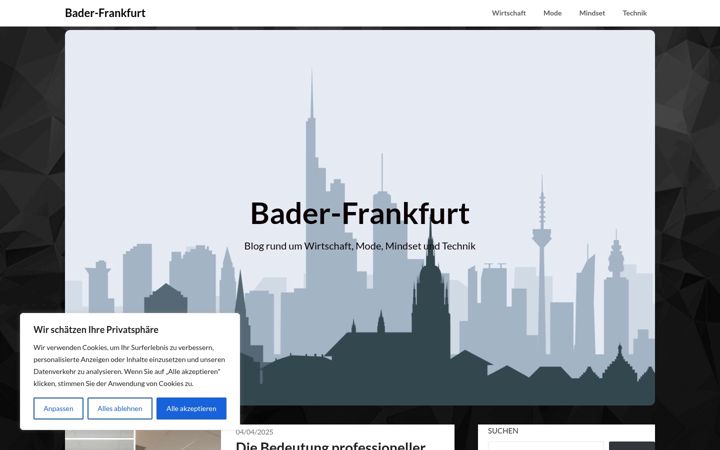 Screenshot stránky bader-frankfurt.de