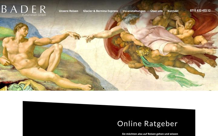 Screenshot stránky bader-kulturreisen.de