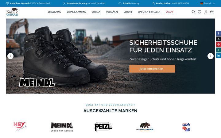 Screenshot of bader-outdoor.de