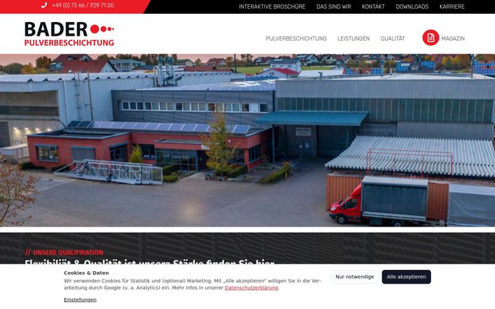 Screenshot of bader-pulver.de