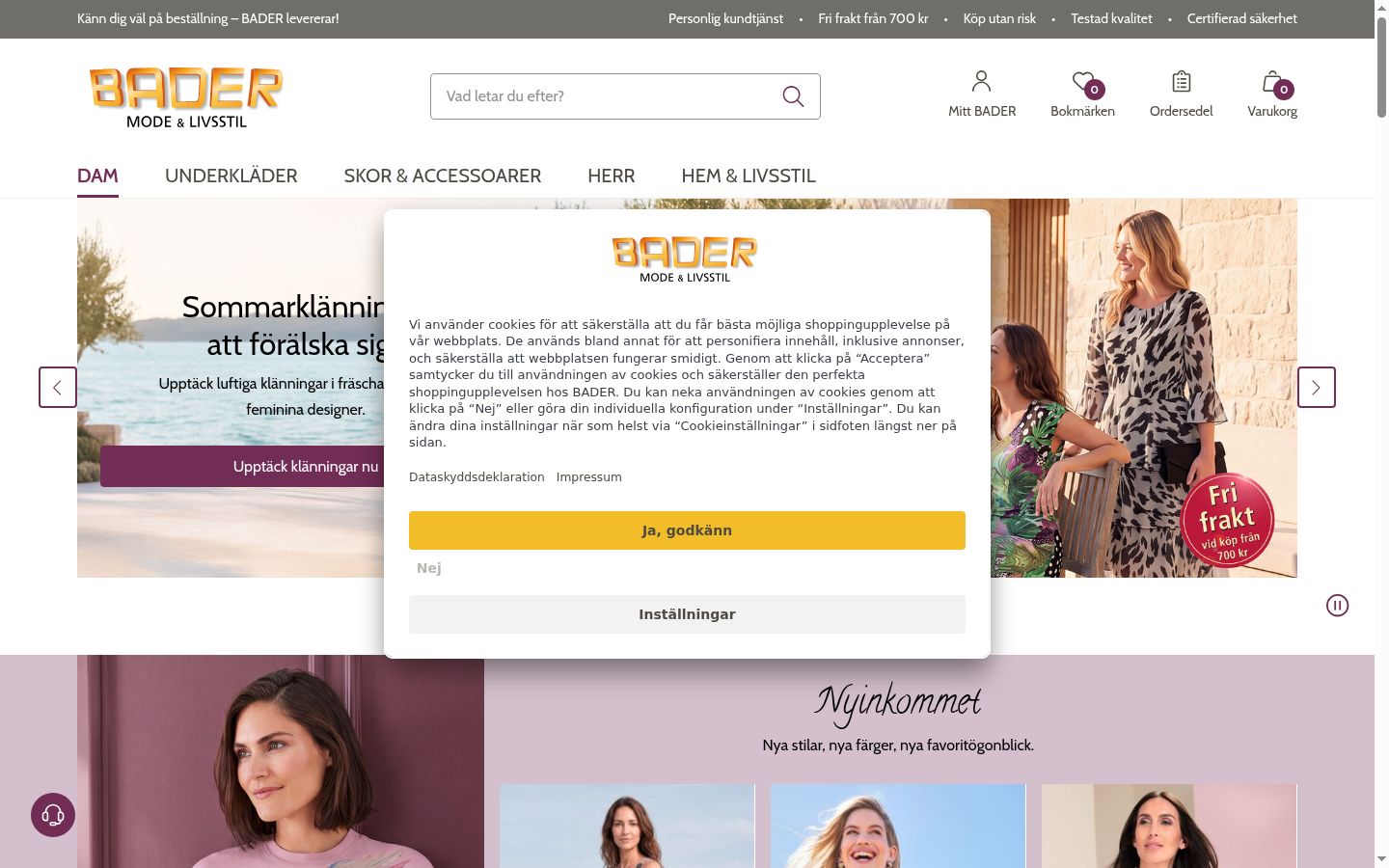 Screenshot des Einwilligungsbanners vor jeglicher Interaktion