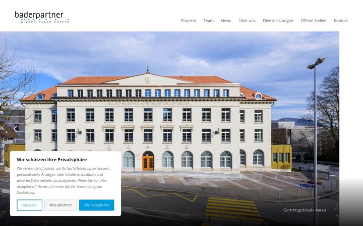 Screenshot of baderpartner.ch