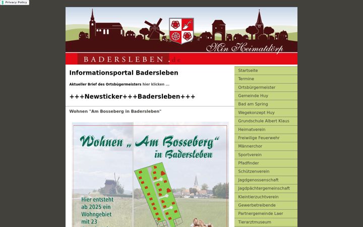 Screenshot of badersleben.de