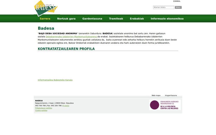 Screenshot of badesa.eus