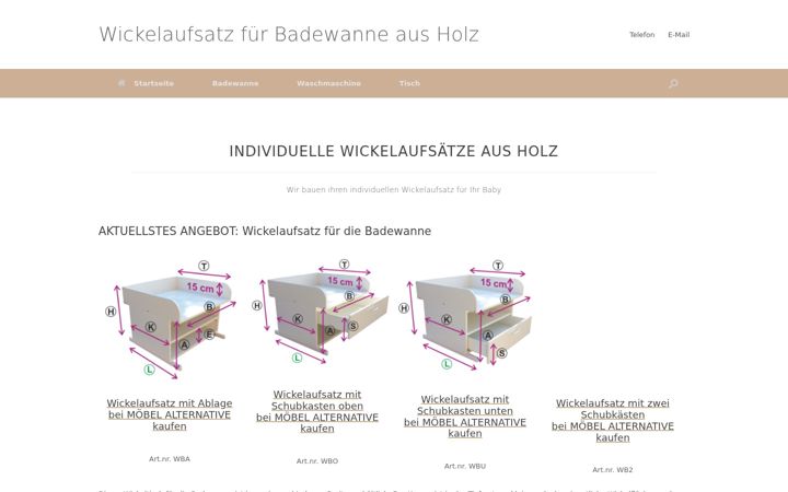 Screenshot stránky badewannen-wickelaufsatz.de