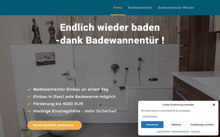 Captura de pantalla de badewannentueren.de