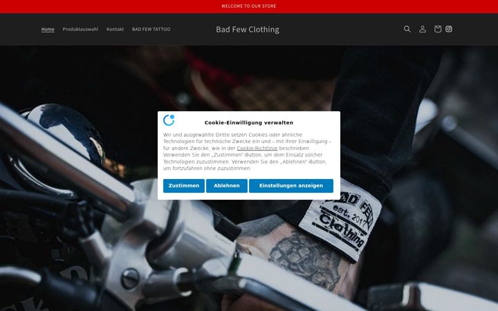 Screenshot of badfew-clothing.de