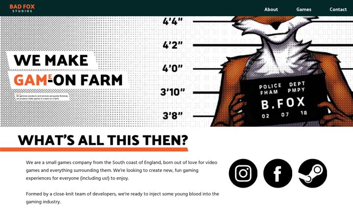 Screenshot of badfoxstudios.com