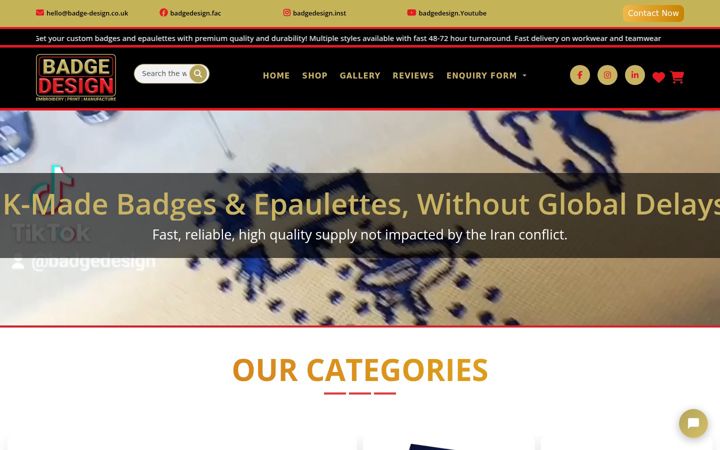 Screenshot of badge-design.co.uk