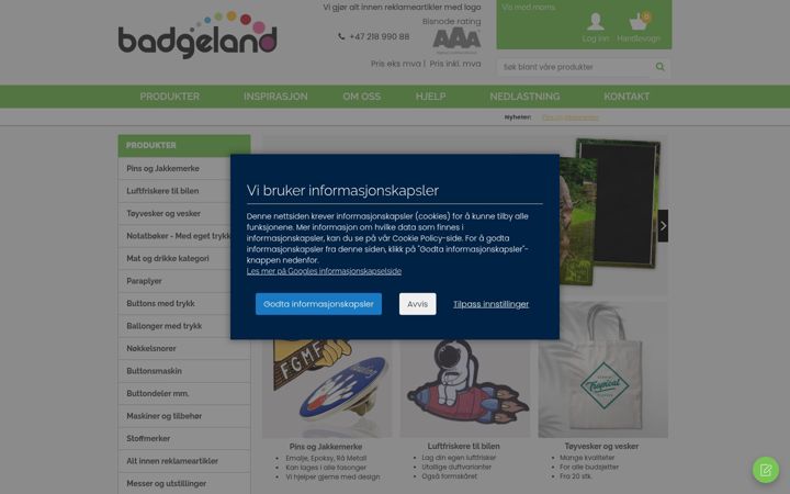 Screenshot of badgeland.no