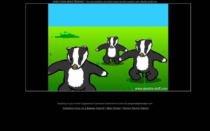 Screenshot of badgerbadgerbadger.com