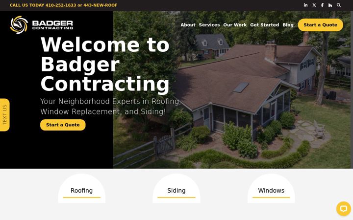 Screenshot of badgercontracting.net