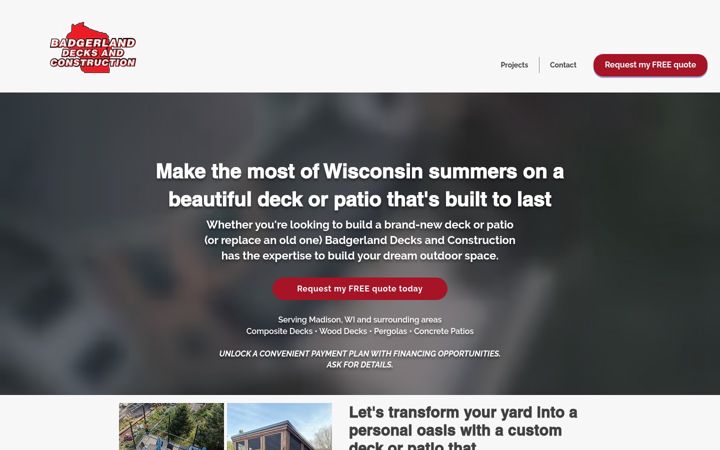 Screenshot of badgerlanddc.com
