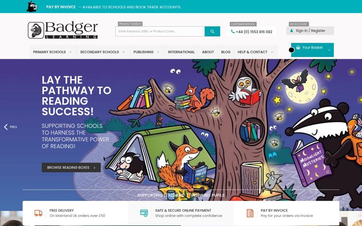 Screenshot of badgerlearning.co.uk