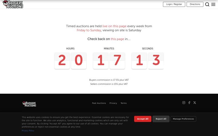 Screenshot of badgersauctions.com