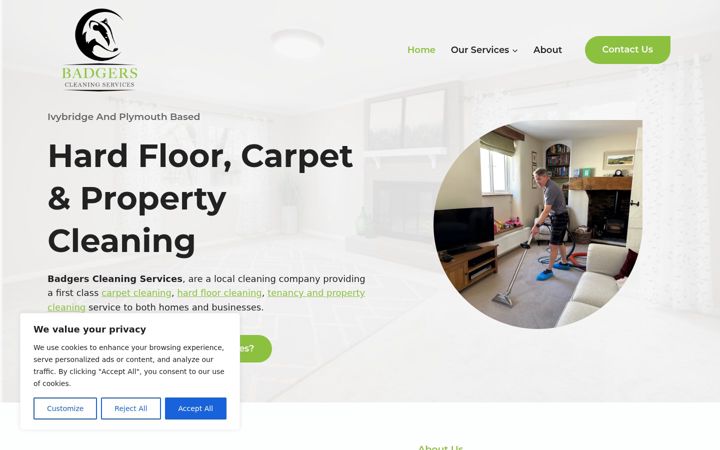 Screenshot of badgerscleaning.co.uk