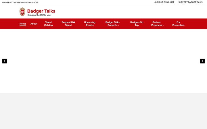 Screenshot of badgertalks.wisc.edu