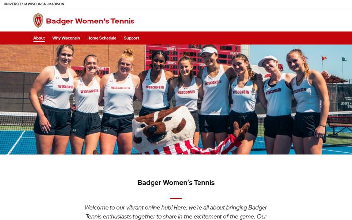 Screenshot of badgerwtennis.wisc.edu