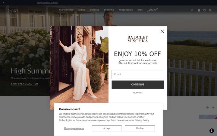 Screenshot of badgleymischka.com