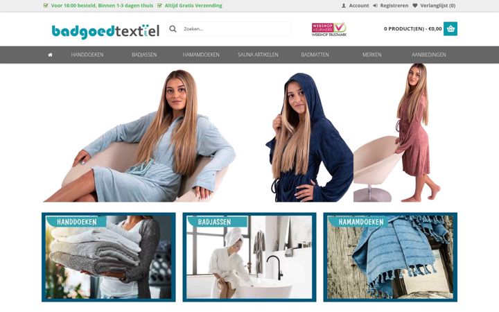 Screenshot of badgoedtextiel.nl