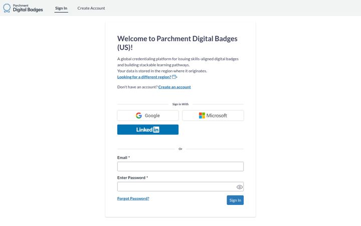 Screenshot of badgr.com