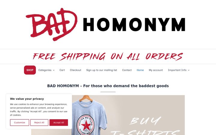 Screenshot of badhomonym.com