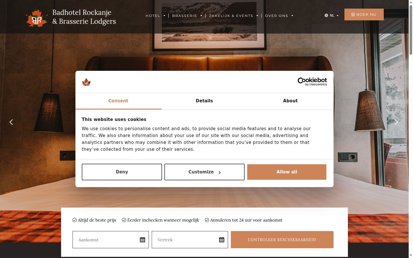 Screenshot of the consent banner shown before any interaction