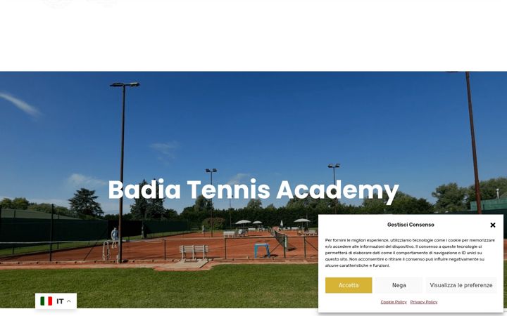 Screenshot of badiatennisacademy.com